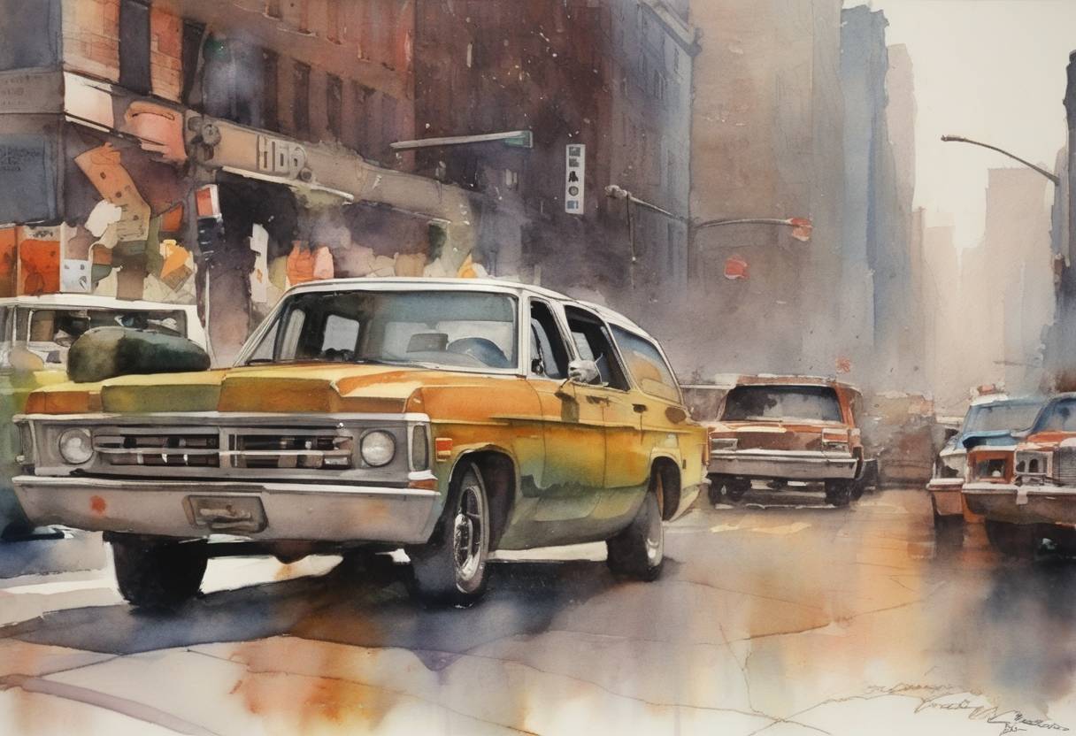 Watercolor painting based depiction of HBO (Home Box Office), the first subscription cable service, was launched, marking a significant development in the television industry. (1972)