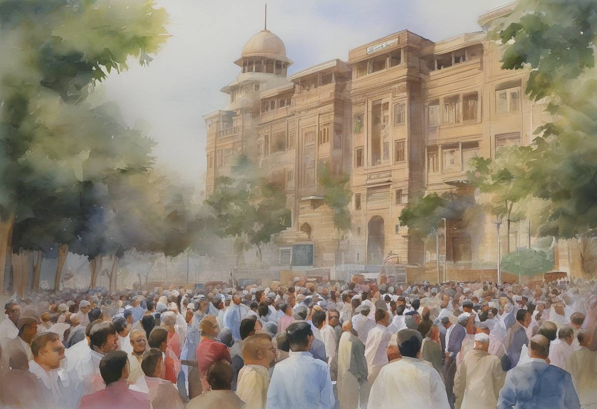 Watercolor painting based depiction of Pervez Musharraf, the President of Pakistan, declared a state of emergency, suspending the constitution and dismissing the Chief Justice of the Supreme Court. (2007)