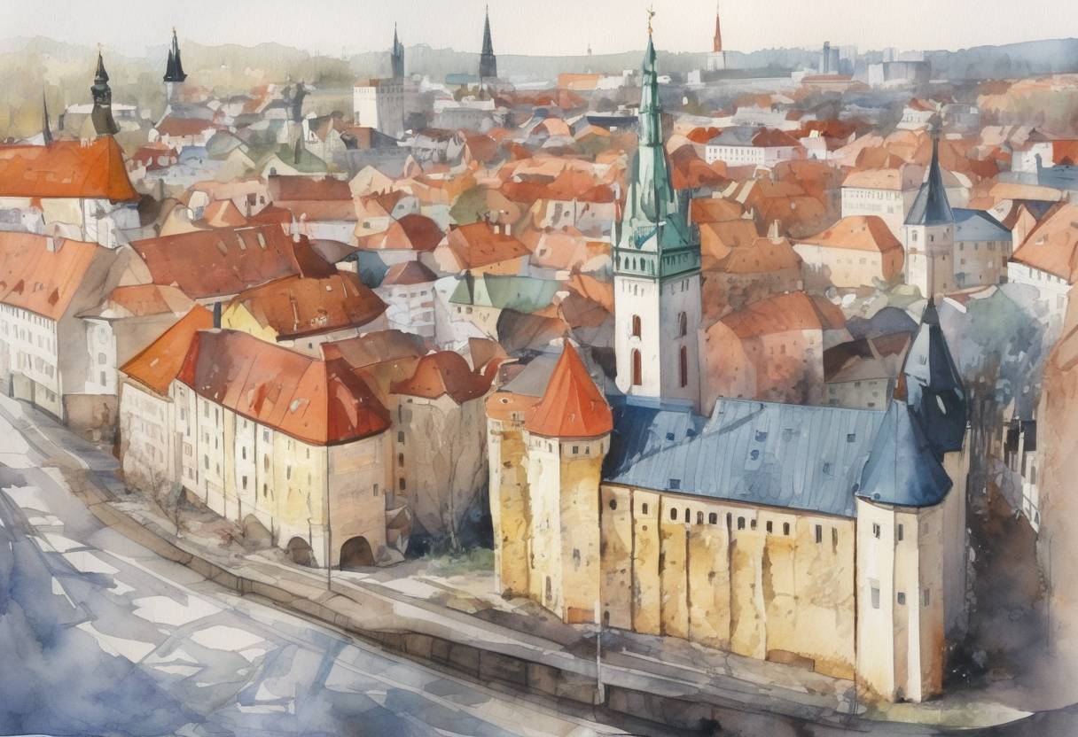 Watercolor painting based depiction of Estonia held a referendum on joining the European Union, with the majority voting in favor of accession. (2003)