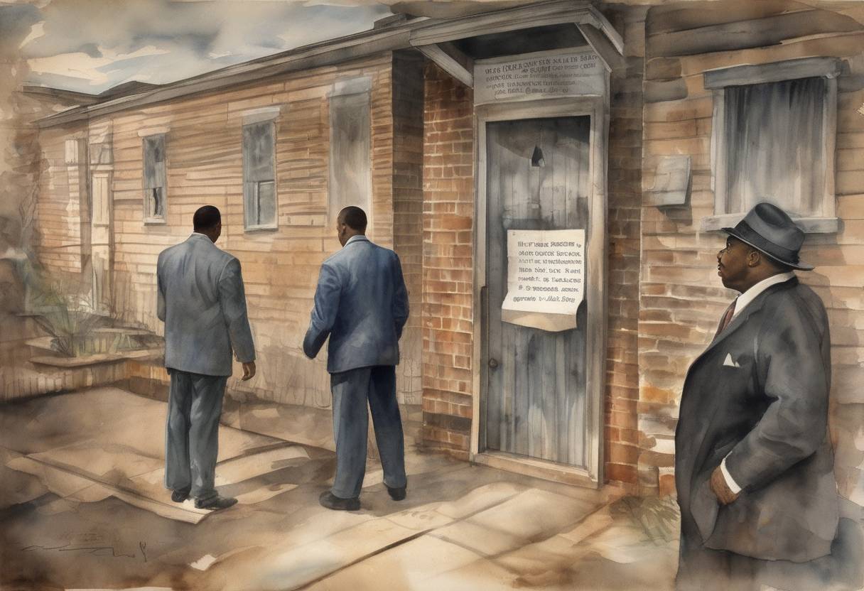 Watercolor painting based depiction of Martin Luther King Jr. wrote his famous 'Letter from Birmingham Jail,' defending the strategy of nonviolent resistance to racism, during his imprisonment for protesting against racial segregation. (1963)