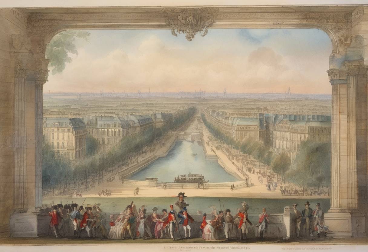 Watercolor painting based depiction of France formally recognized the United States of America as an independent nation. (1777)