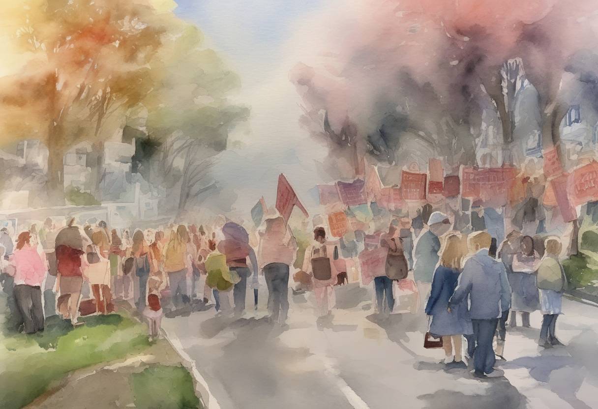 Watercolor painting based depiction of Facebook removed a post from President Donald Trump for the first time, citing misinformation about COVID-19, as the post falsely claimed children were 'almost immune' to the virus. (2020)