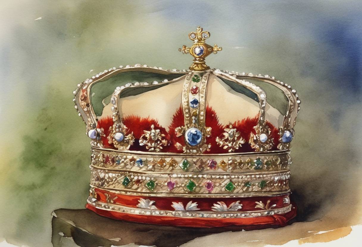 Watercolor painting based depiction of Archduke Crown Prince Rudolf of Austria, heir to the Austro-Hungarian throne, was found dead at Mayerling in an apparent suicide with his lover, Baroness Mary Vetsera, leading to a massive scandal known as the Mayerling Incident. (1889)