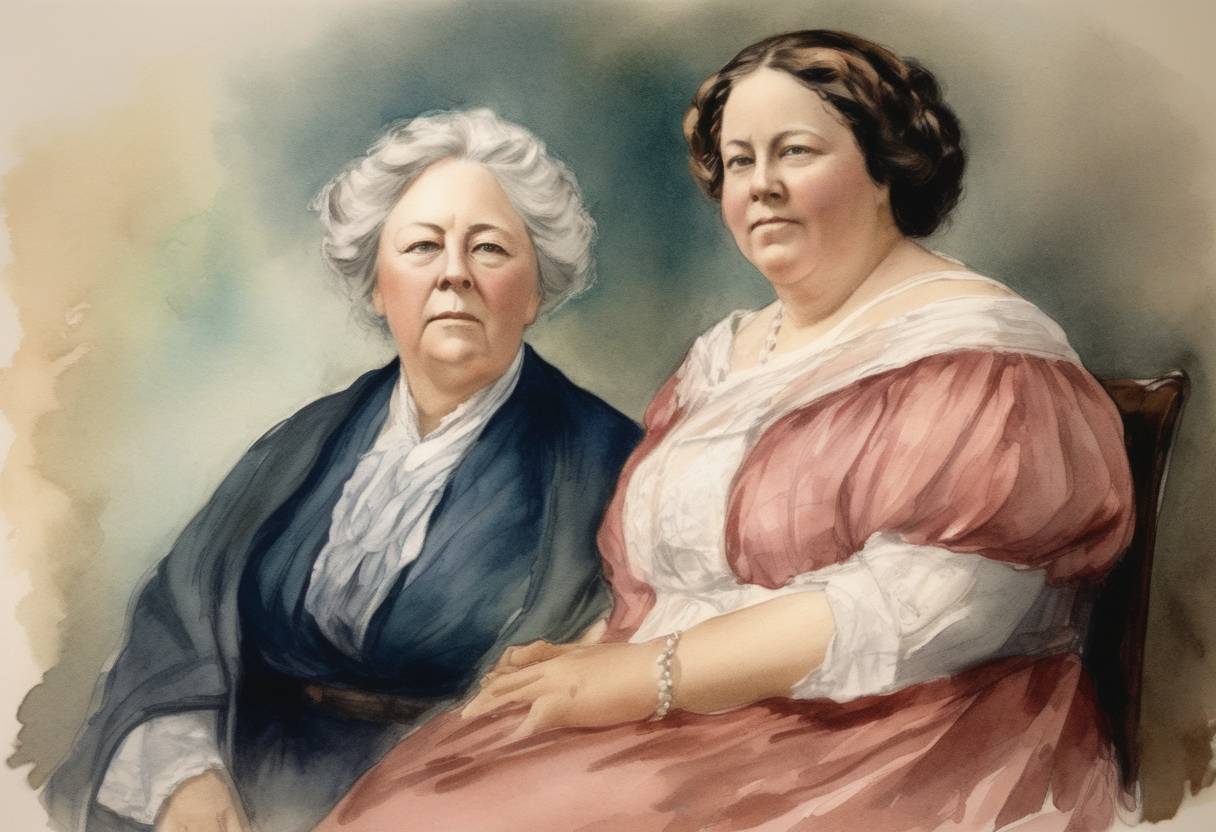 Watercolor painting based depiction of Elizabeth Cady Stanton, a prominent American suffragette and women's rights activist, was born. (1815)