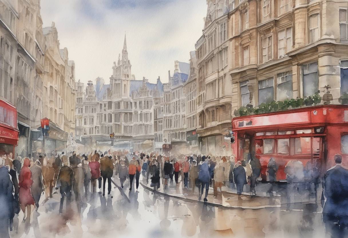 Watercolor painting based depiction of The United Kingdom and the European Union reached a revised Brexit deal, which was later rejected by the UK Parliament. (2019)