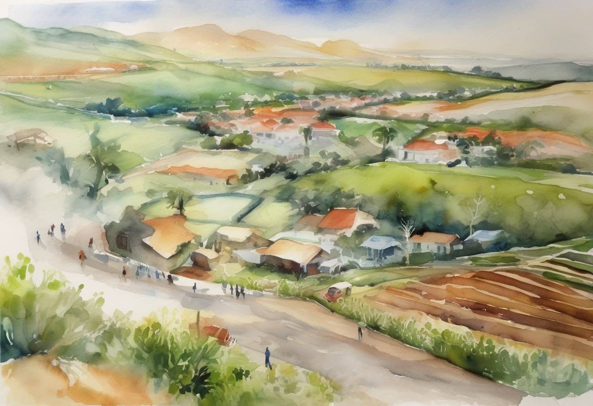 Watercolor painting based depiction of Lima Climate Change Conference concluded, resulting in the Lima Call for Climate Action, which laid the groundwork for the Paris Agreement. (2014)