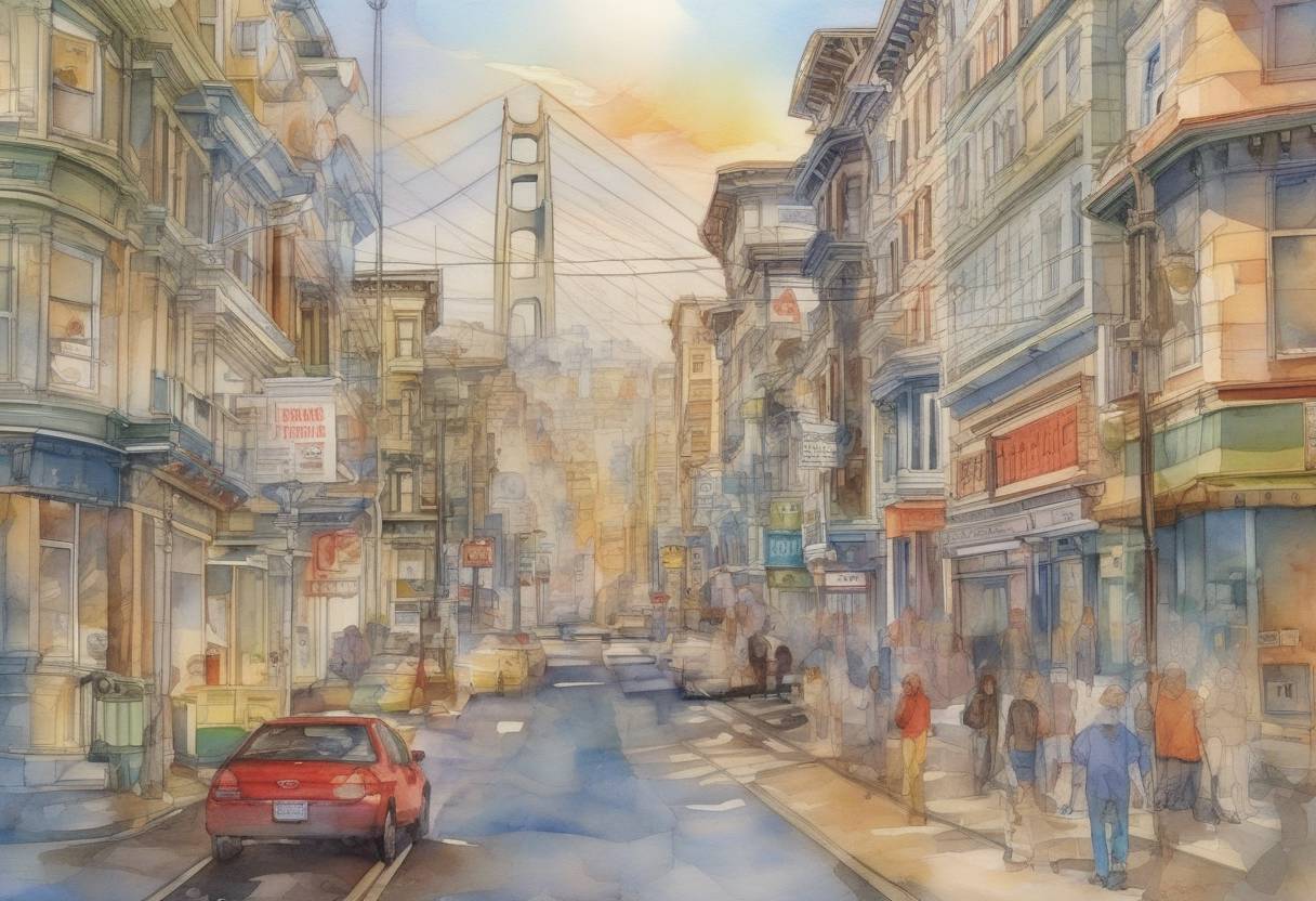 Watercolor painting based depiction of Twitter was founded by Jack Dorsey, Noah Glass, Biz Stone, and Evan Williams, marking the beginning of a new era in social media communication. (2006)