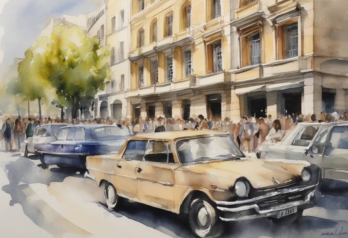 Watercolor painting based depiction of The Greek government held a referendum in which the Greek people voted against the bailout conditions set by the European Union and International Monetary Fund during the country's financial crisis. This 'No' vote rejected austerity measures, impacting negotiations with Greece's creditors. (2015)