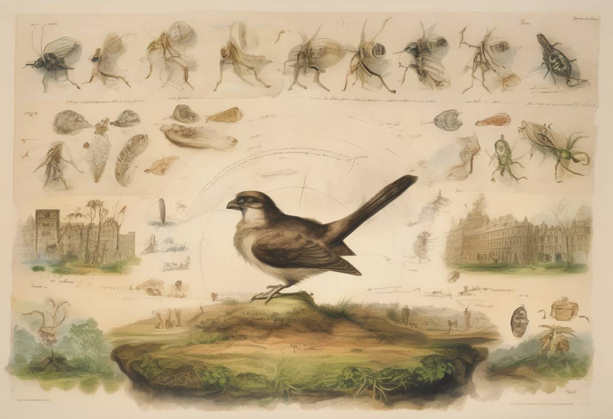 Watercolor painting based depiction of Charles Darwin publishes 'On the Origin of Species', introducing the theory of evolution by natural selection. (1859)