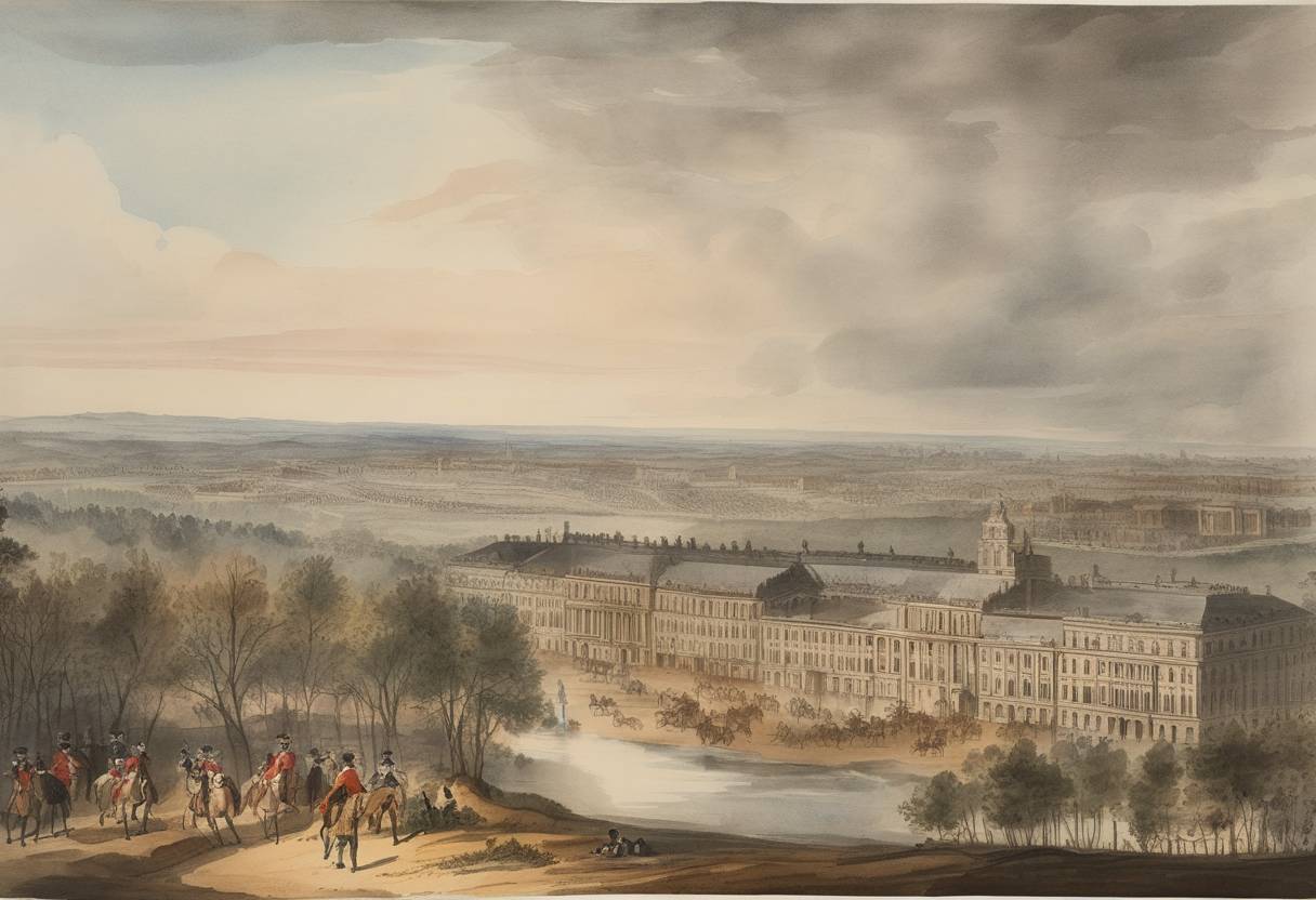 Watercolor painting based depiction of Spain declares war on Great Britain, joining France and the American colonies in the American Revolutionary War. (1779)