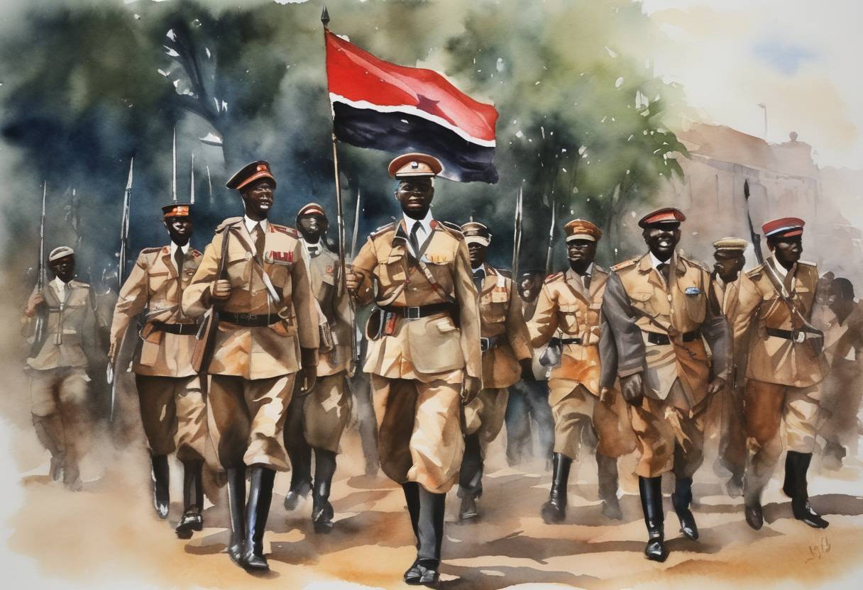 Watercolor painting based depiction of Kenya embarked on the first-ever commemoration of the Mashujaa Day to honor its heroes and heroines, acknowledging the country's freedom fighters. (2015)