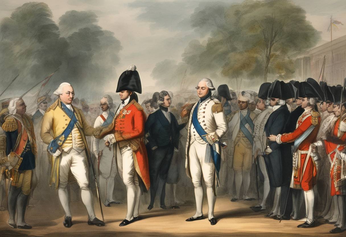 Watercolor painting based depiction of Lord Cornwallis is appointed as the Governor-General and Commander-in-Chief of British India, signaling a new era in British imperial administration in India. (1786)