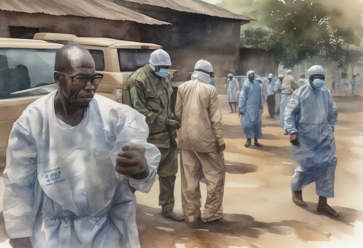Watercolor painting based depiction of The World Health Organization declared the end of the Ebola outbreak in the Democratic Republic of the Congo. (2018)