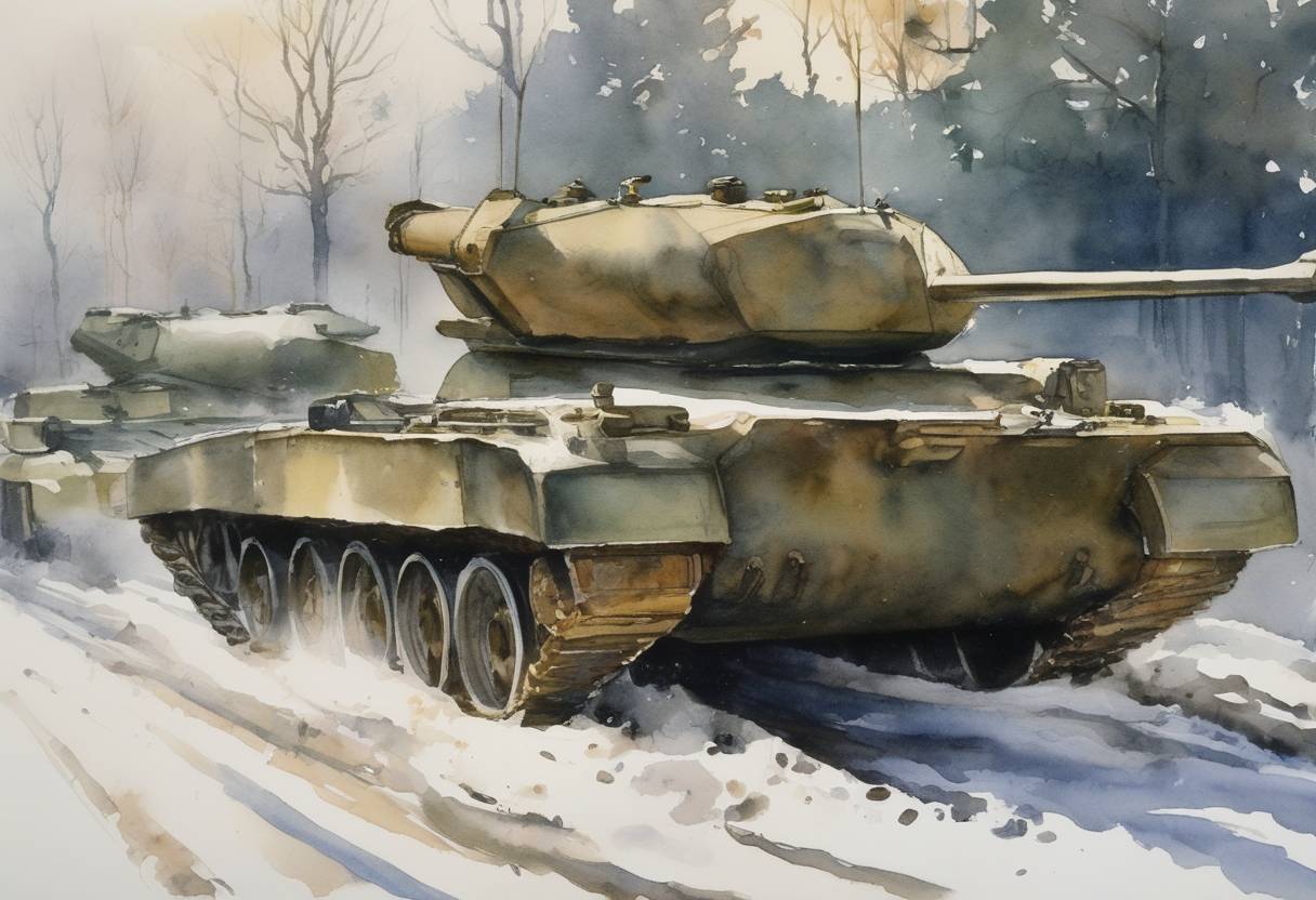 Watercolor painting based depiction of The United States and the Soviet Union announced that they would resume arms control talks in Geneva the following year, as part of efforts to reduce nuclear weapons during the Cold War. (1985)