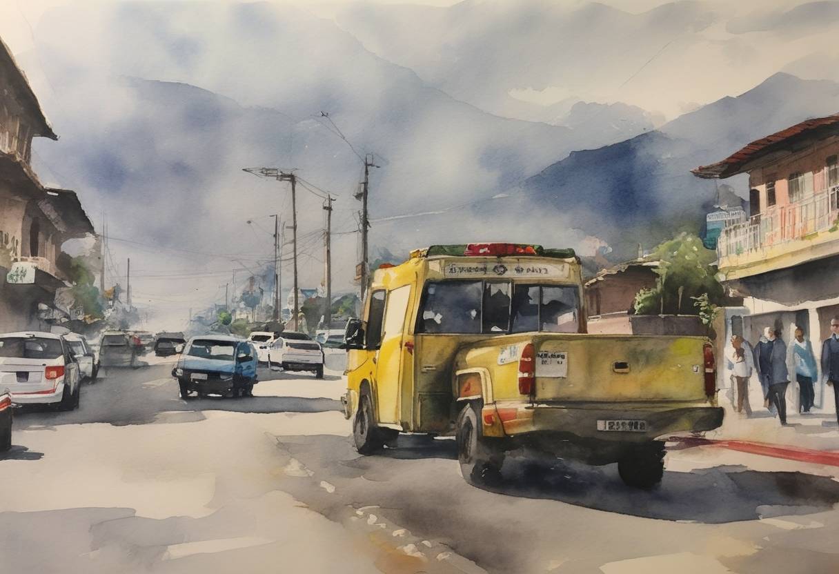 Watercolor painting based depiction of Guatemala's President Otto Pérez Molina resigned amid a corruption scandal involving a customs fraud ring, known as La Línea, and was arrested the following day. (2015)