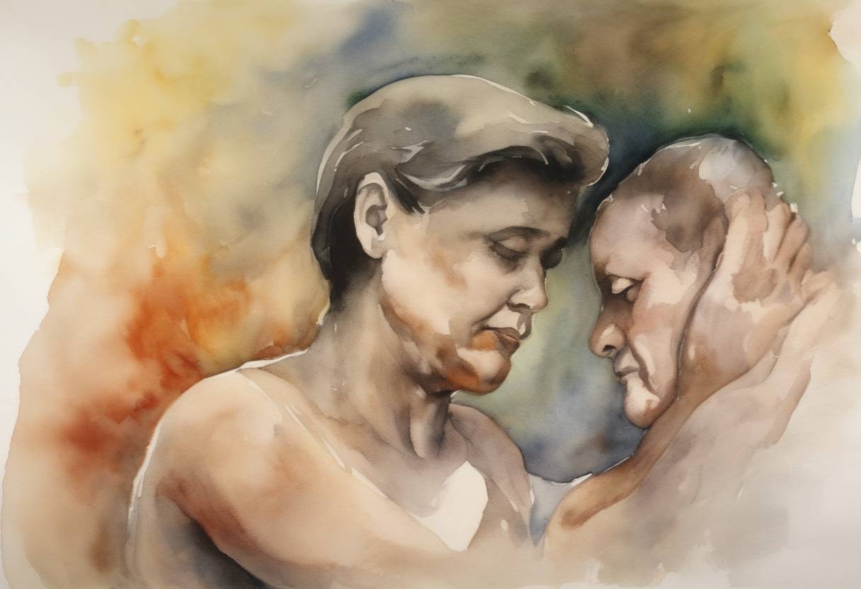Watercolor painting based depiction of The World Health Organization removed homosexuality from its list of psychiatric diseases. (1990)