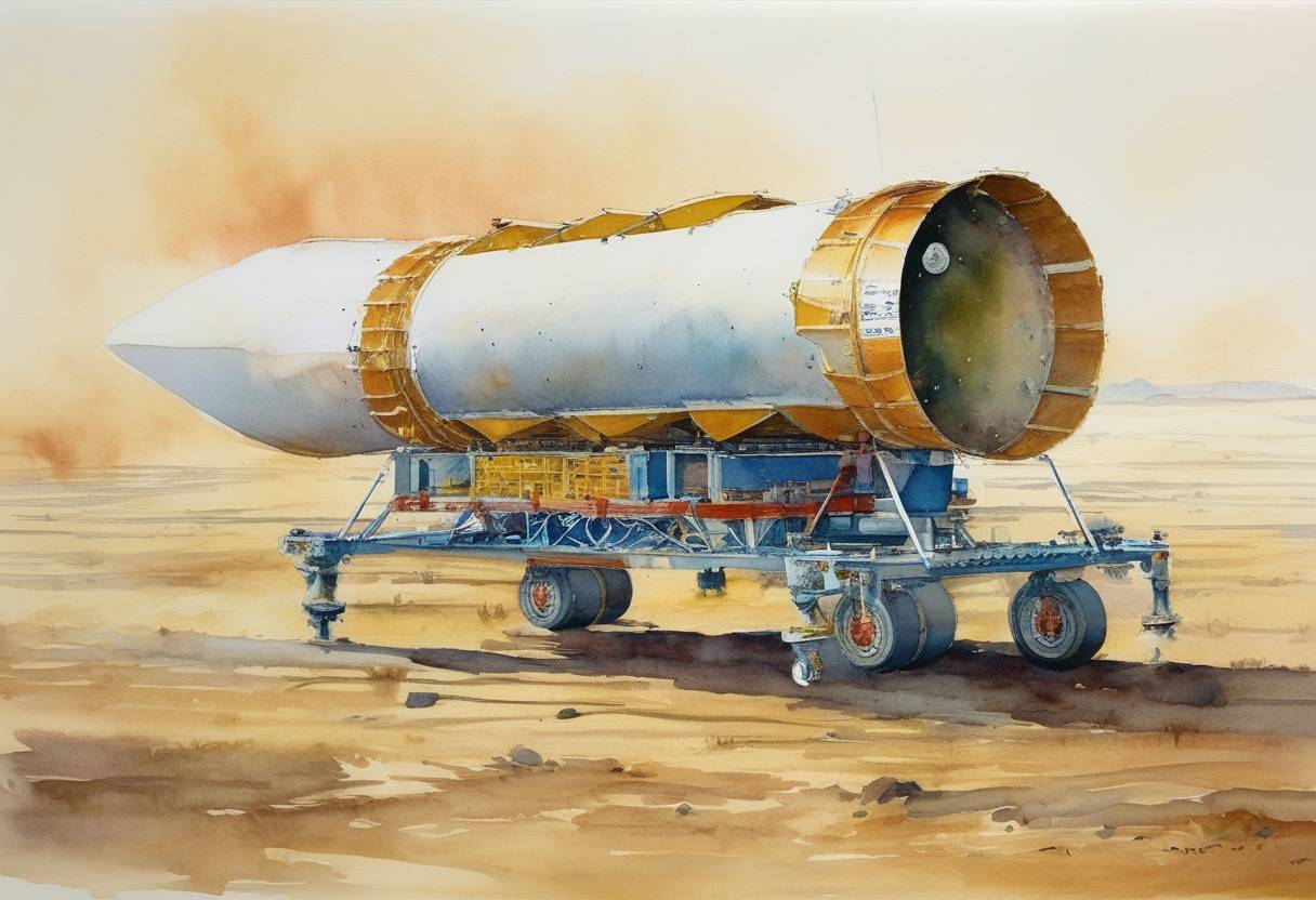 Watercolor painting based depiction of China Aerospace Science and Technology Corporation successfully launched Yaogan Weixing-34 remote sensing satellite on a Long March-4C rocket. (2023)