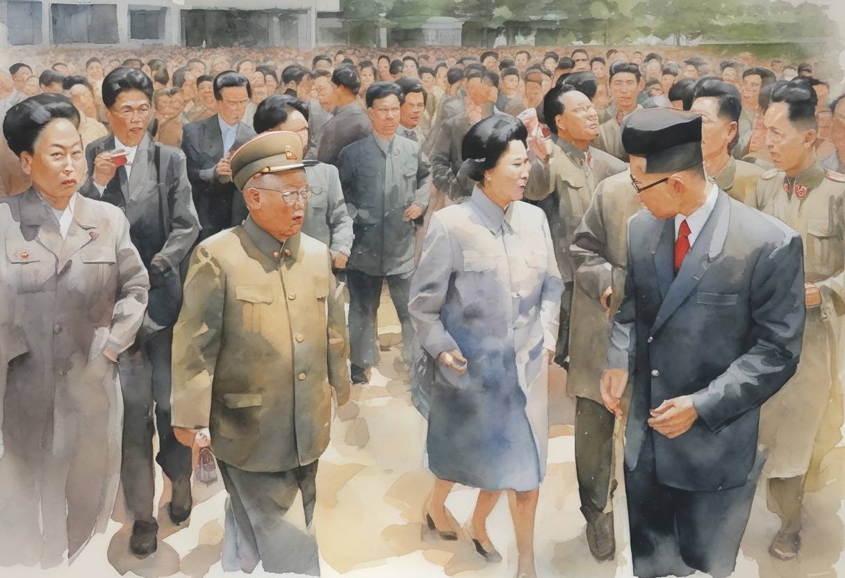 Watercolor painting based depiction of North Korea publicly announced for the first time that it possessed nuclear weapons, escalating tensions in the region and complicating diplomatic efforts to denuclearize the Korean Peninsula. (2005)
