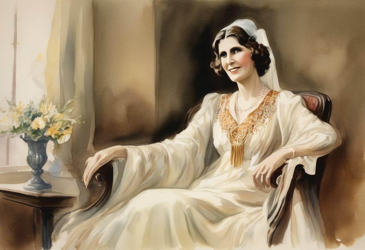 Watercolor painting based depiction of Aimee Semple McPherson, an influential Pentecostal evangelist and founder of the Foursquare Church, was born. Known for her innovative use of media and elaborate theatrical sermons, she became one of the most prominent religious figures in the United States in the early 20th century. (1890)