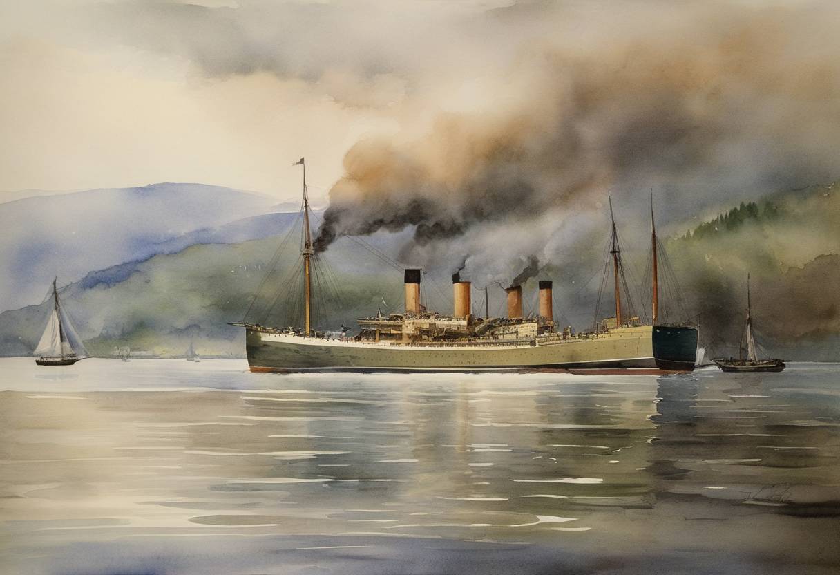 Watercolor painting based depiction of President Theodore Roosevelt became the first American to be awarded the Nobel Peace Prize for his role in negotiating the end of the Russo-Japanese War. (1906)