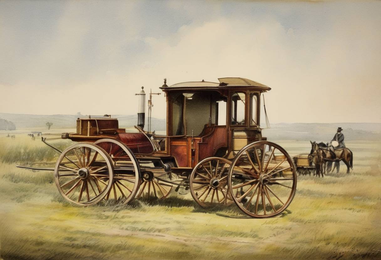 Watercolor painting based depiction of David Houston patents the first roll film for photography, a significant advancement in photographic technology which would later be important for the development of motion pictures. (1881)