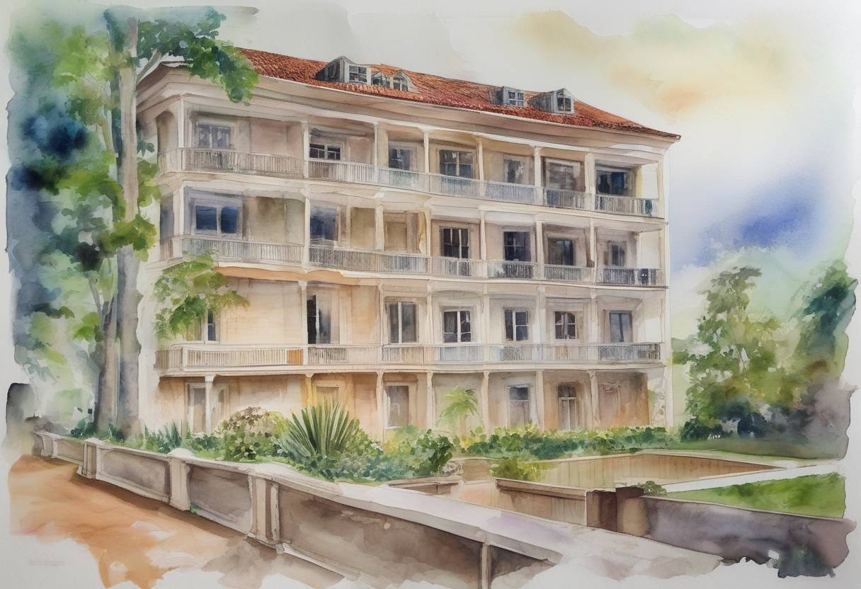 Watercolor painting based depiction of The Panama Papers were leaked, revealing how wealthy individuals and public officials used offshore tax regimes. (2016)