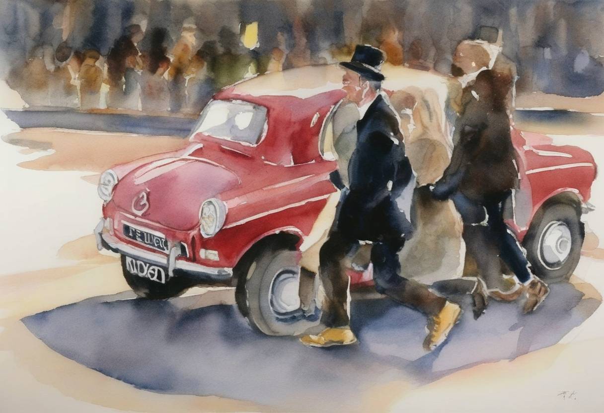 Watercolor painting based depiction of The BBC announced that television long-runners 'Top of the Pops' would come to an end after 42 years, marking the conclusion of a significant cultural music program in the UK. (2006)