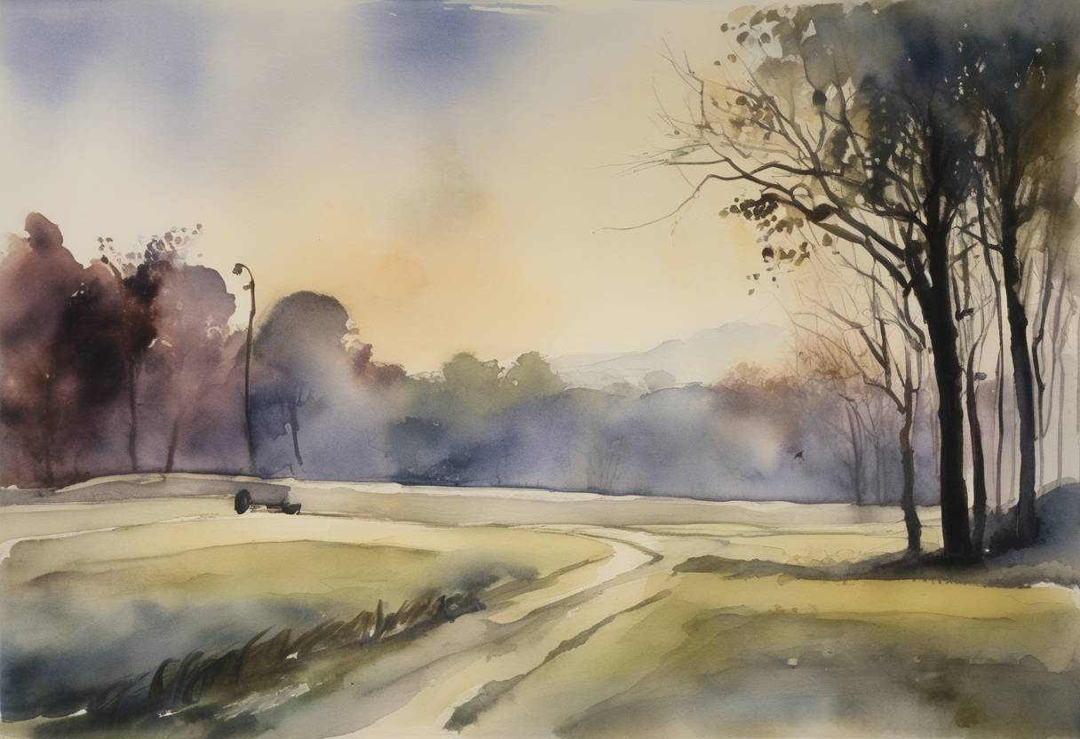 Watercolor painting based depiction of A United States federal court rules that poet Ezra Pound, who was charged with treason after World War II due to his pro-fascist radio broadcasts in Italy, is to be released from St. Elizabeths Hospital for the Insane, where he had been confined since 1945. (1958)