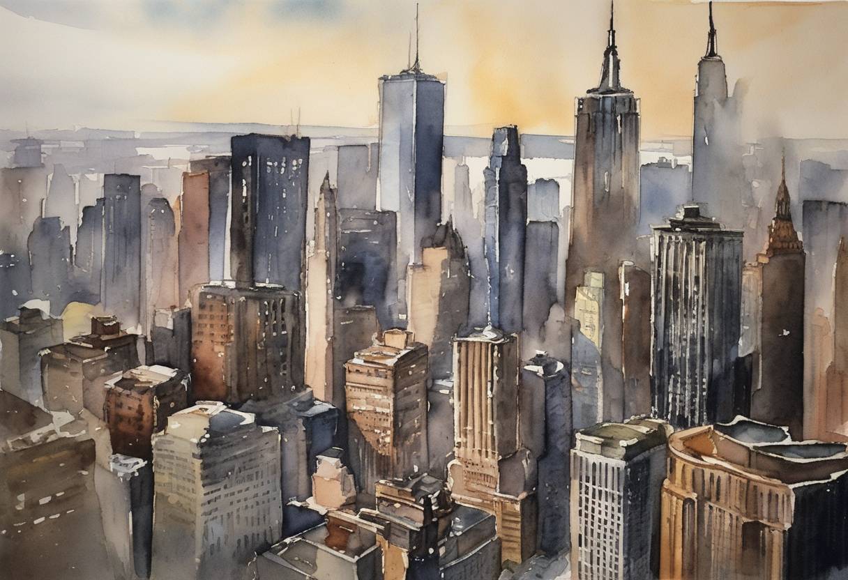 Watercolor painting based depiction of World News Tonight airs for the first time on ABC. (1978)