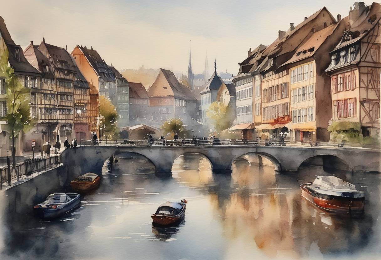 Watercolor painting based depiction of A historic decision was passed by the European Parliament aimed at combating climate change. The approved resolution proposed banning the sale of new petrol and diesel cars by the year 2035, representing a significant step towards enhancing environmental policies and encouraging a transition to electric vehicles. (2022)