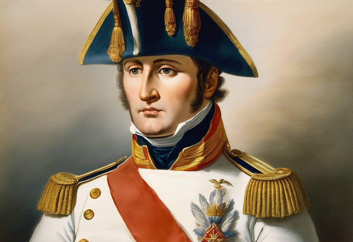 Watercolor painting based depiction of Napoleon Bonaparte is appointed Commander-in-Chief of the French Army in Italy. (1796)