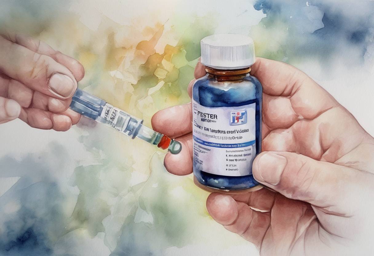 Watercolor painting based depiction of The United Kingdom became the first country to approve the Pfizer-BioNTech COVID-19 vaccine for emergency use, marking a significant step in the global fight against the pandemic. (2020)