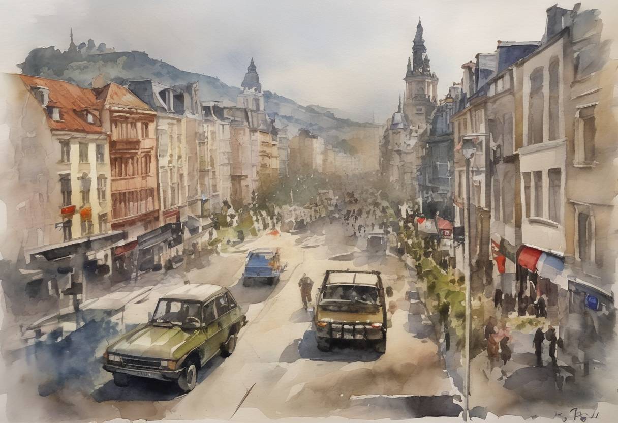 Watercolor painting based depiction of Spain became the 16th member of NATO, marking a significant step in its post-Franco era foreign policy and integration into Western defense structures. (1982)
