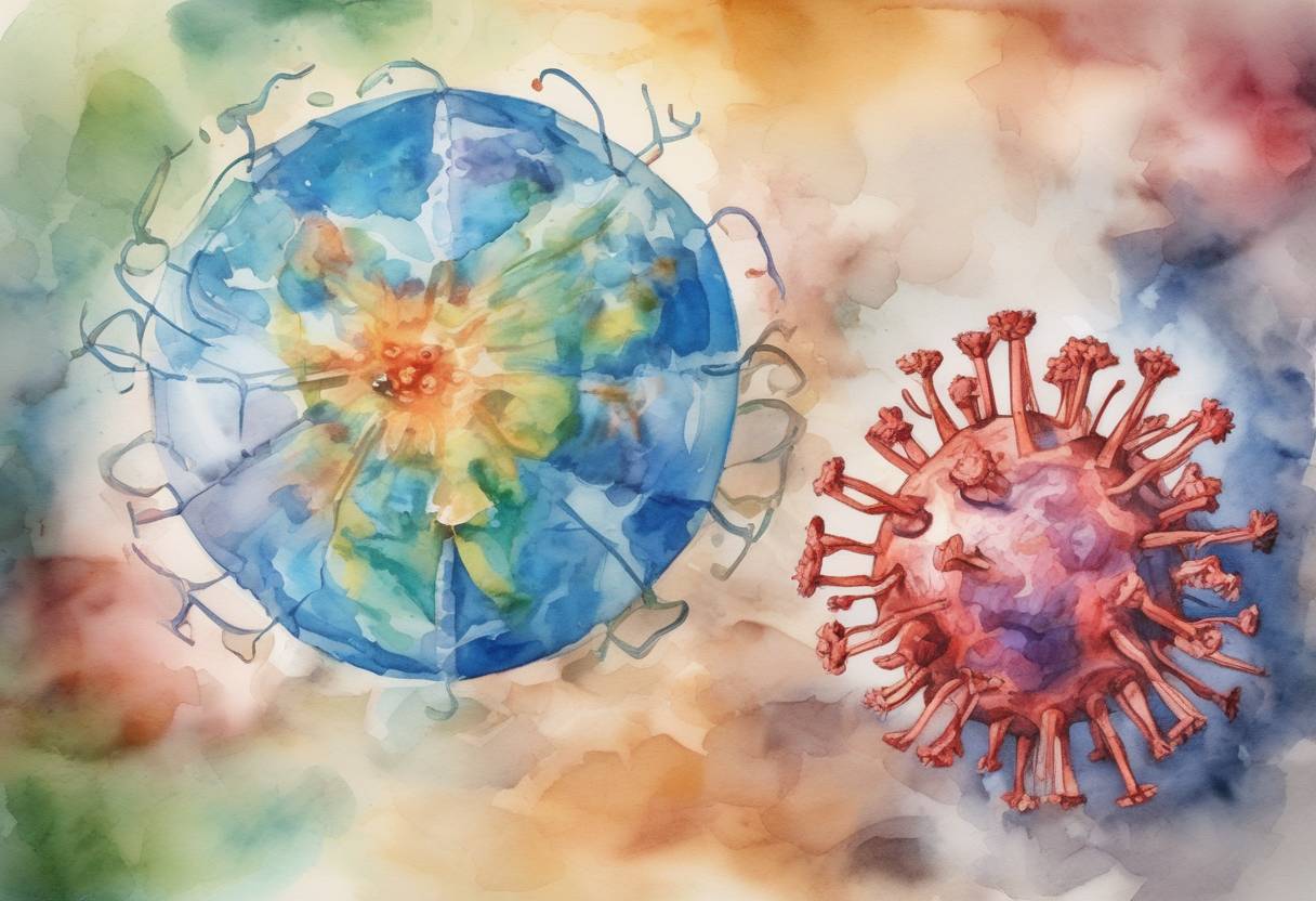 Watercolor painting based depiction of The World Health Organization officially named the novel coronavirus disease as COVID-19. (2020)