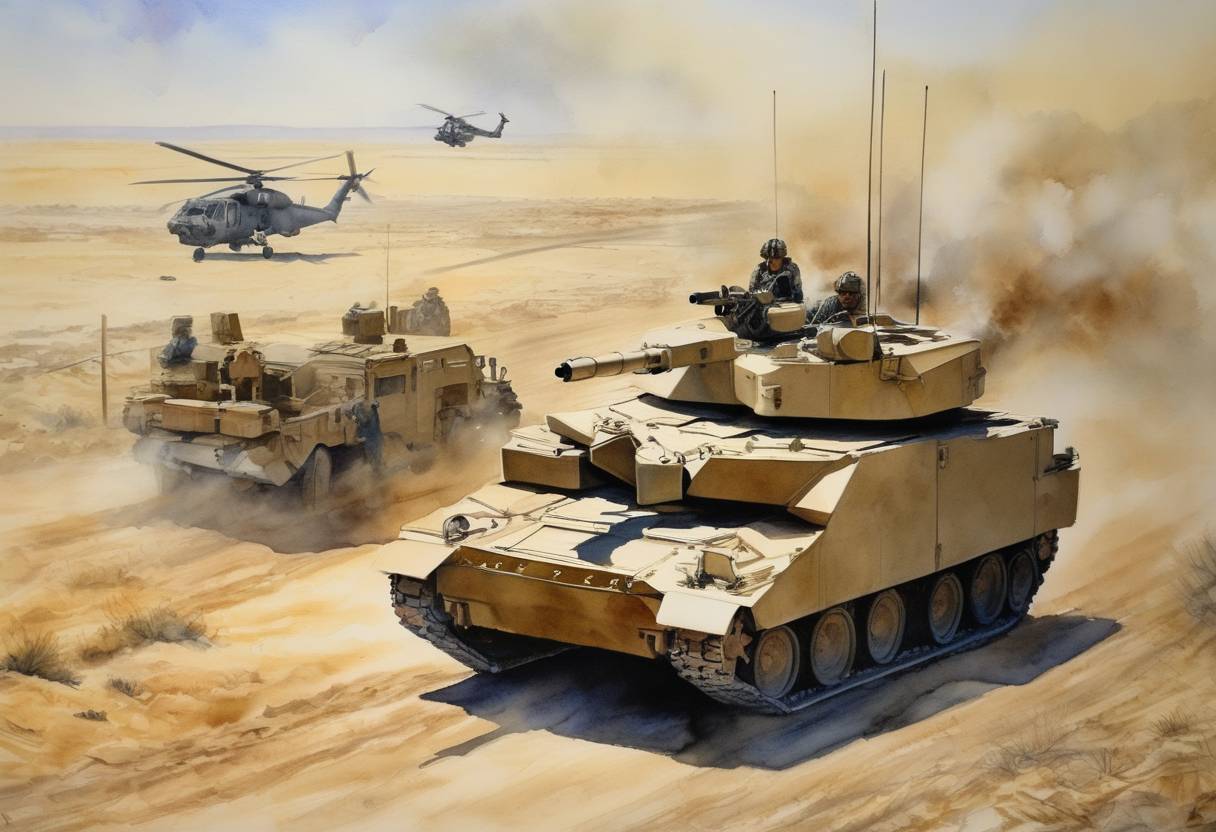 Watercolor painting based depiction of President Obama announced that all U.S. troops would withdraw from Iraq by the end of the year, ending America's long military engagement in Iraq. (2011)