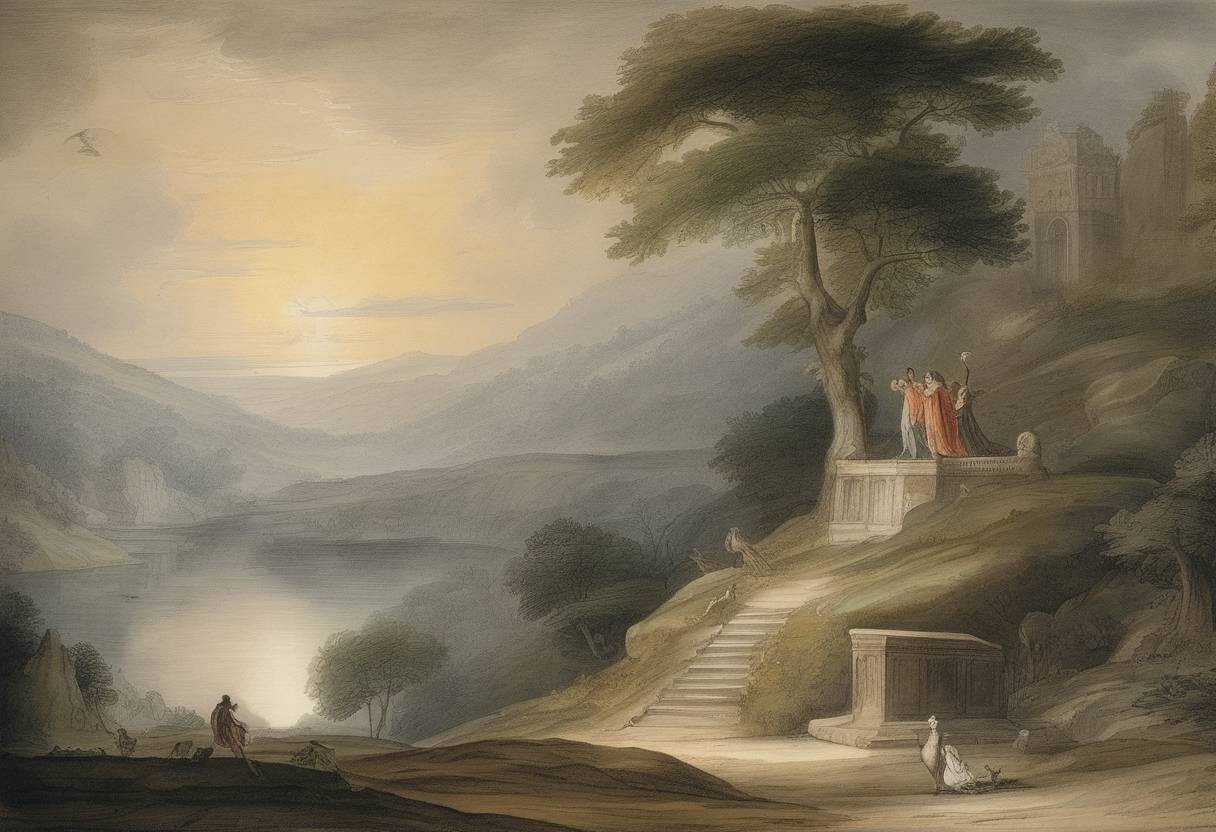 Watercolor painting based depiction of John Milton sells the copyright of 'Paradise Lost' for £10. (1667)