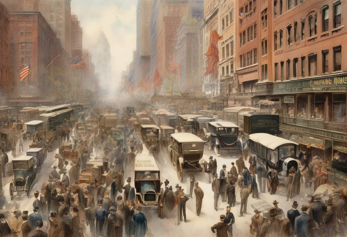 Watercolor painting based depiction of The Dow Jones Industrial Average was first published, becoming a key indicator of stock market performance. (1896)