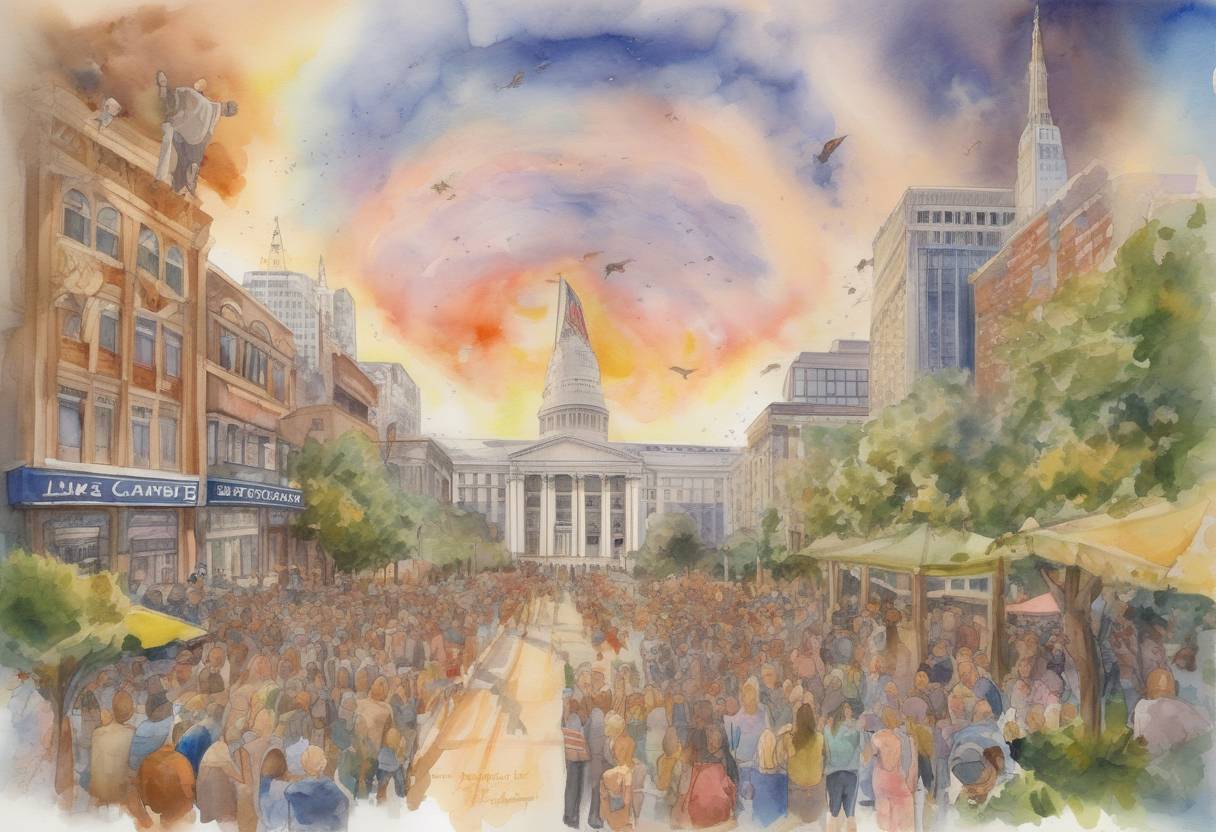 Watercolor painting based depiction of The predicted date of the Rapture according to Harold Camping, which did not occur, leading to widespread media coverage and public discussion. (2011)