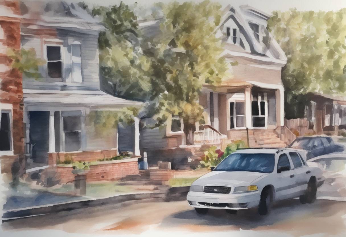 Watercolor painting based depiction of A mass shooting occurred in Dayton, Ohio, resulting in the deaths of nine people and injuring 27 others. The attack happened just hours after a similar mass shooting in El Paso, Texas. (2019)