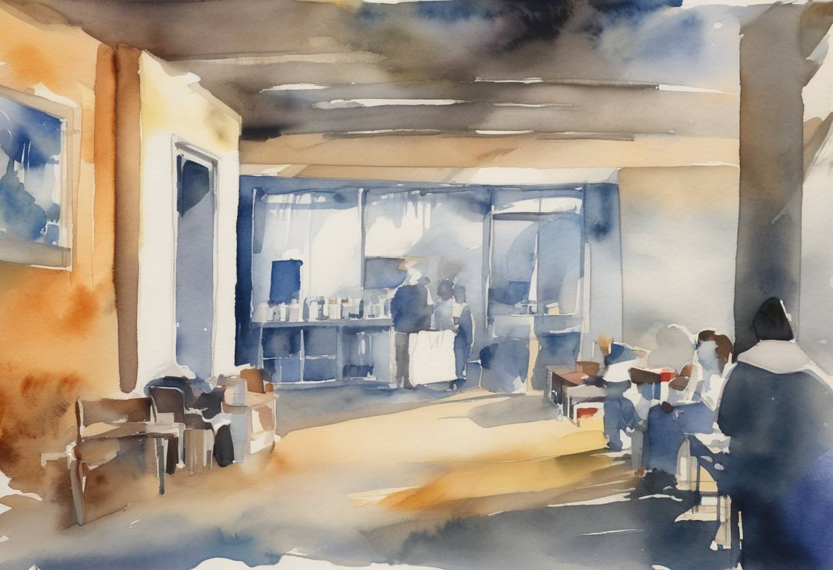 Watercolor painting based depiction of Pharmaceutical company Novavax announced that its COVID-19 vaccine was 89.3% effective in preventing COVID-19 in its Phase 3 clinical trial in the UK. (2021)