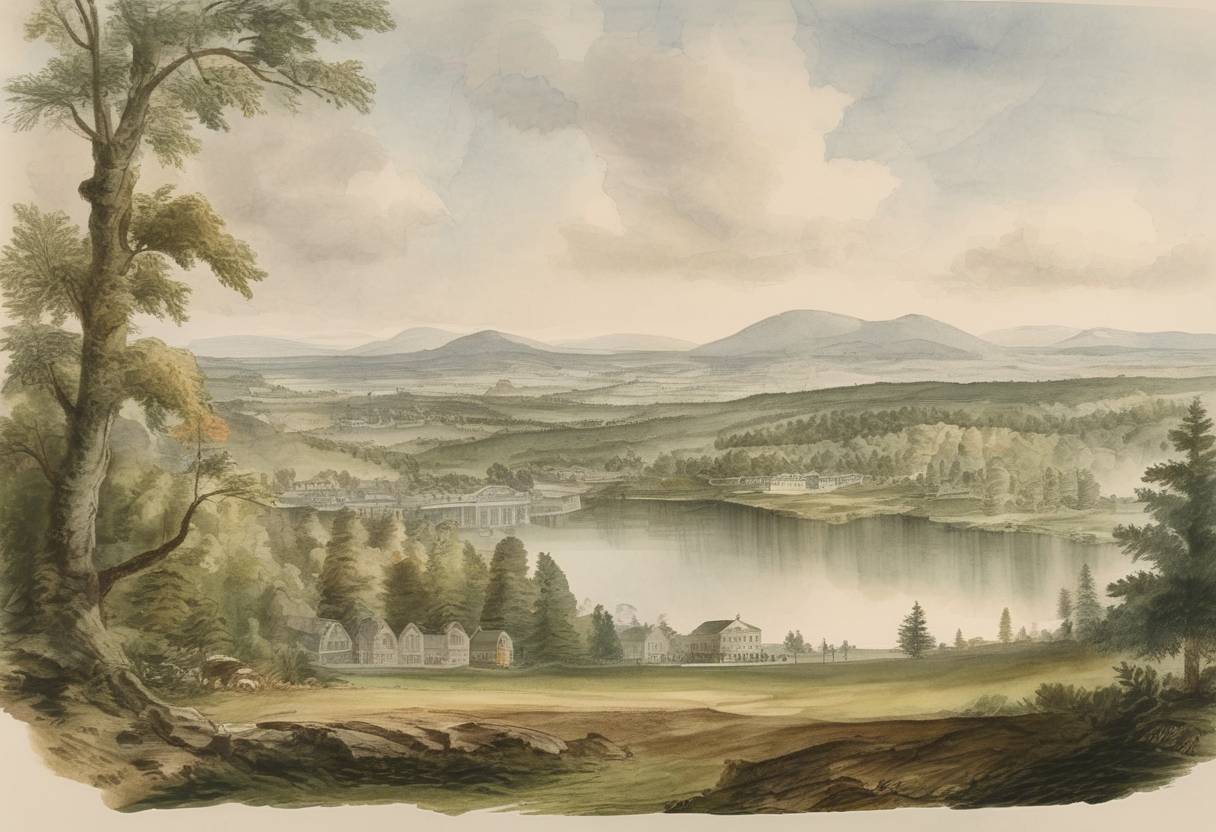 Watercolor painting based depiction of Vermont was admitted as the 14th state of the United States. (1791)