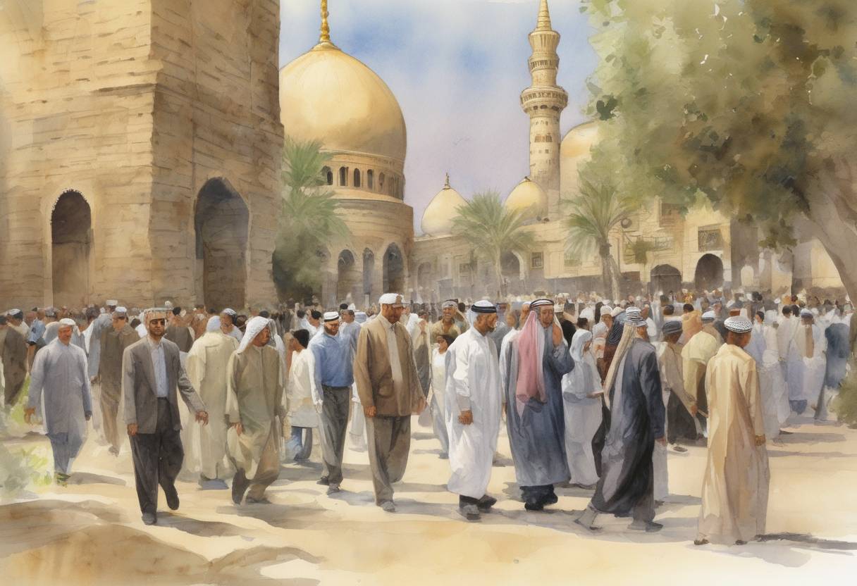 Watercolor painting based depiction of Iraq held its first parliamentary election since the U.S.-led invasion in 2003, marking a significant step in the country's political transition. (2005)