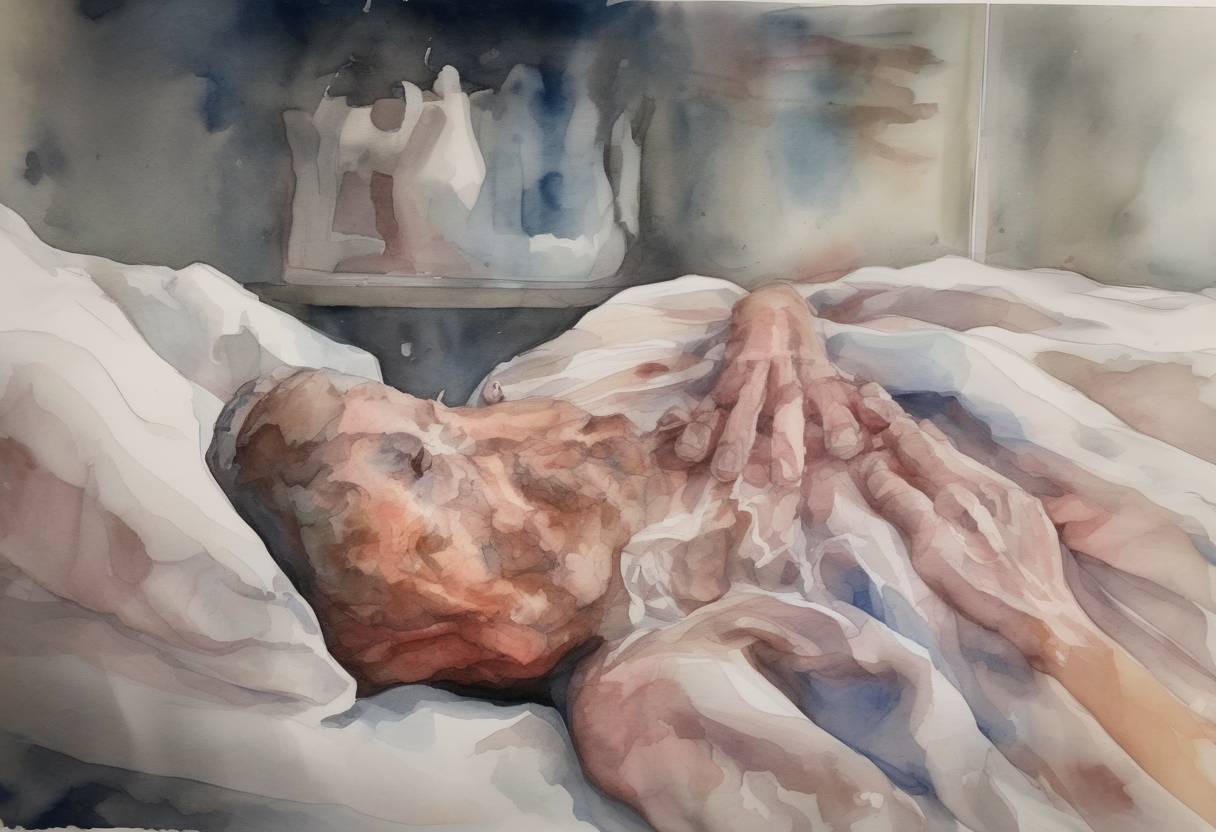 Watercolor painting based depiction of The first death from COVID-19 in the United States was reported in Washington state, marking a significant moment in the global pandemic. (2020)