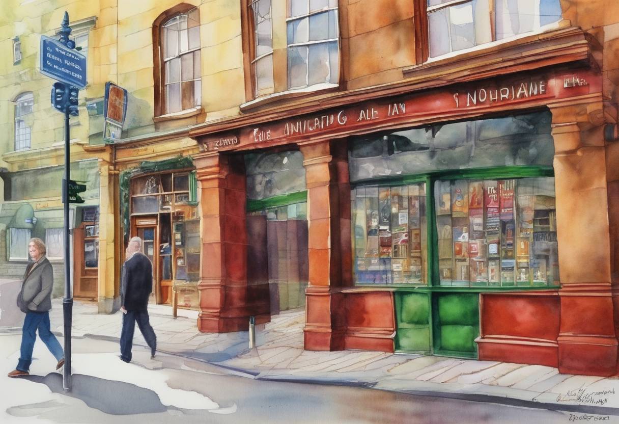 Watercolor painting based depiction of The Republic of Ireland becomes the first country in the world to ban smoking in all workplaces, including bars and restaurants. (2004)