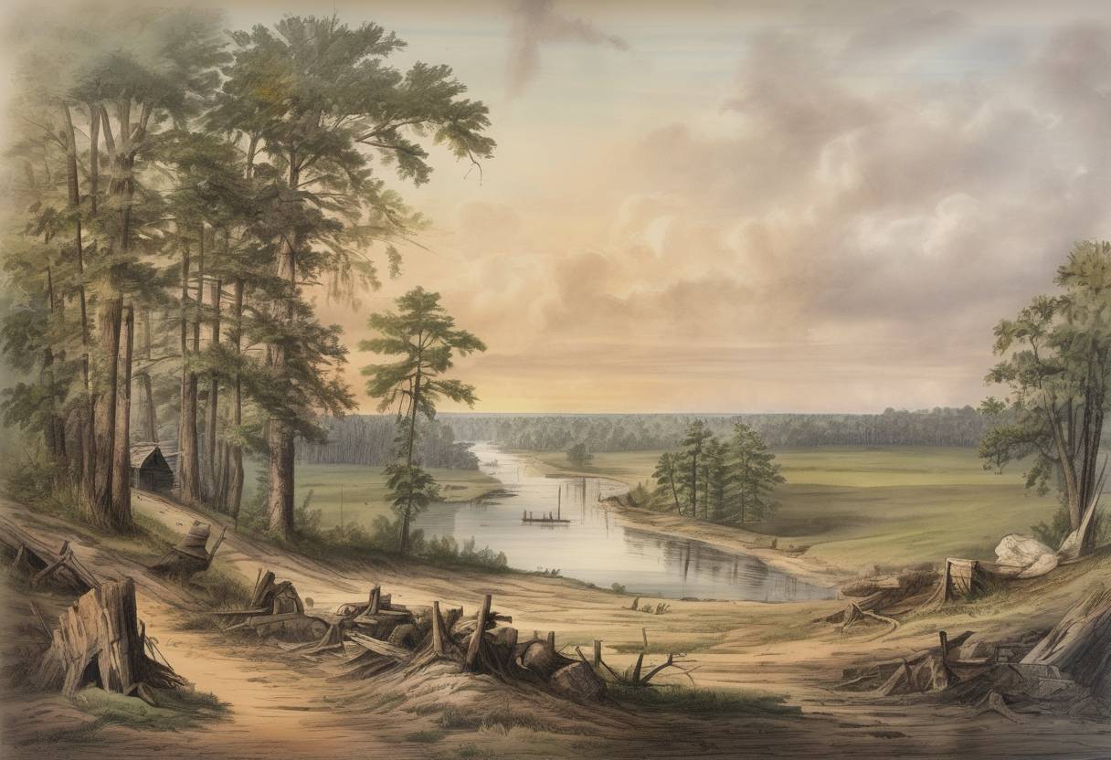 Watercolor painting based depiction of Mississippi became the second state to secede from the Union before the American Civil War. (1861)