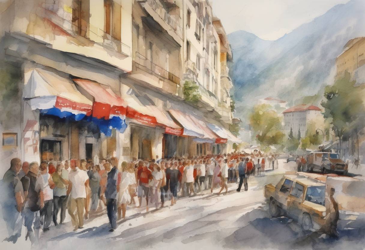 Watercolor painting based depiction of Montenegro formally declared its independence from the State Union of Serbia and Montenegro, following a referendum held on May 21, 2006. (2006)