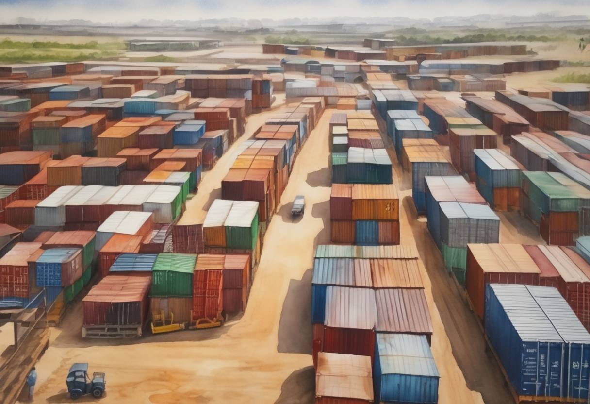 Watercolor painting based depiction of The African Continental Free Trade Area (AfCFTA) marked the beginning of the pilot phase of its Guided Trade Initiative, aimed at testing the operational readiness of the initiative and identifying any necessary improvements needed for full implementation. (2021)