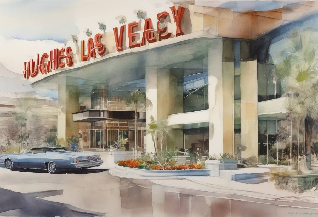 Watercolor painting based depiction of The Hughes (later Howard) Corporation was founded, marking the beginning of a major real estate development company. (1975)