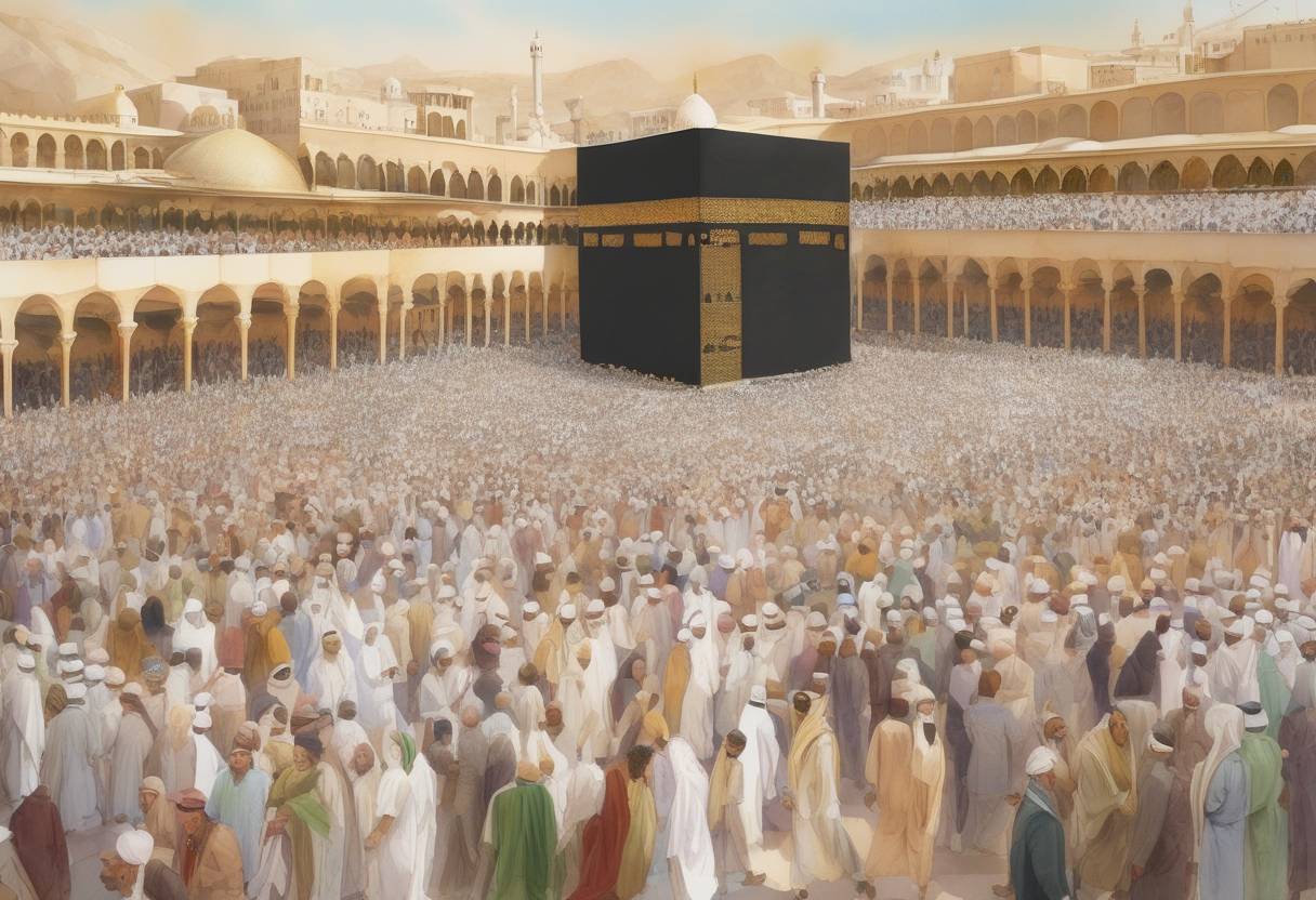 Watercolor painting based depiction of The birth of Muhammad, the founder of Islam, is traditionally celebrated on this date according to some Islamic traditions, although the exact date is subject to historical debate. (571)