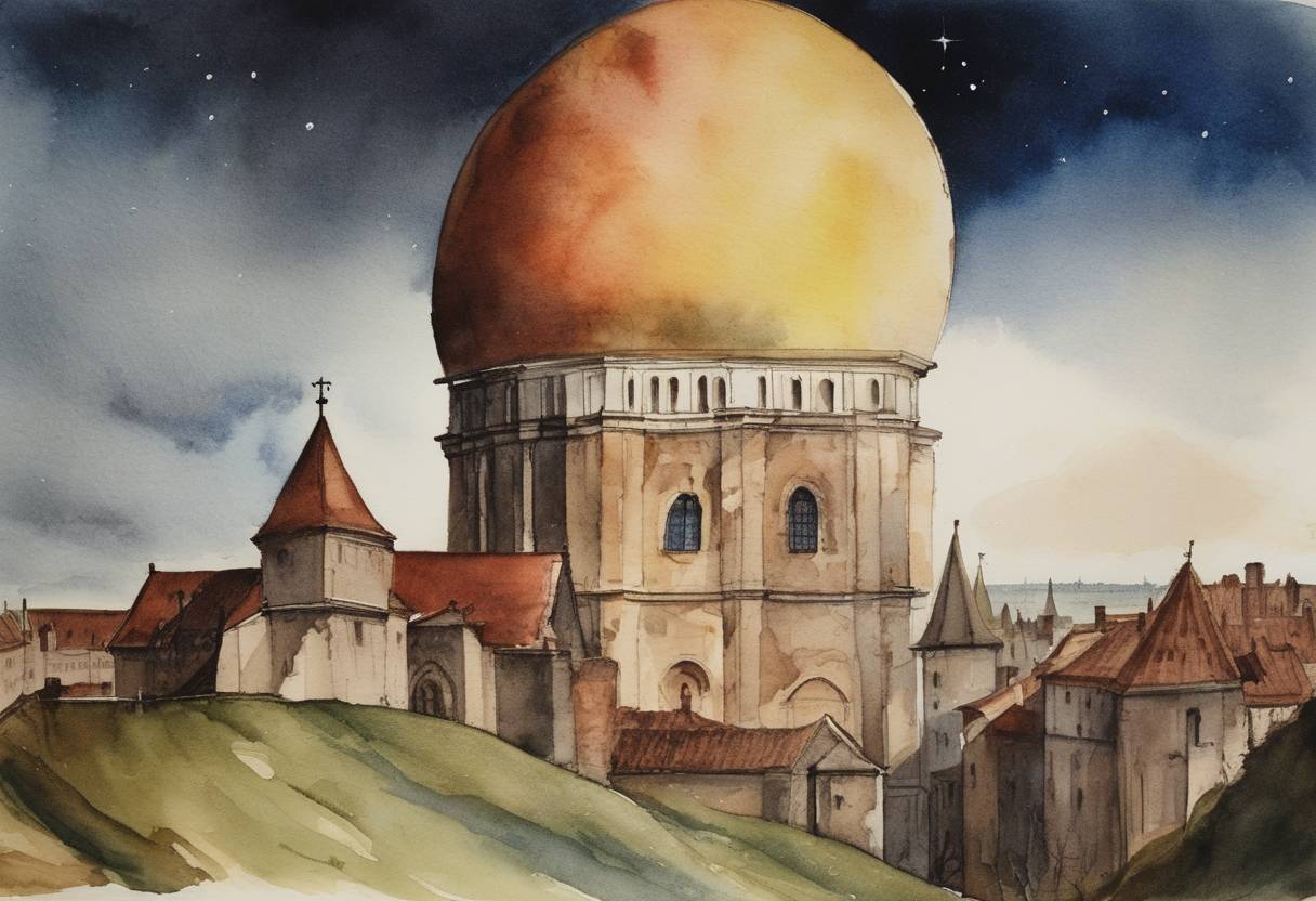 Watercolor painting based depiction of Nicolaus Copernicus, the renowned Renaissance-era mathematician and astronomer who formulated a model of the universe that placed the Sun rather than Earth at its center, known as heliocentrism, passed away. (1543)